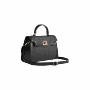 Woven Texture Top-Handle Handbag – Black or Brown