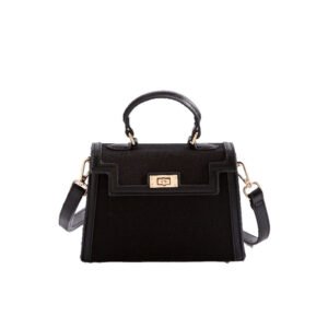 Structured Top-Handle Handbag with Turn Lock – Small, 4 Styles