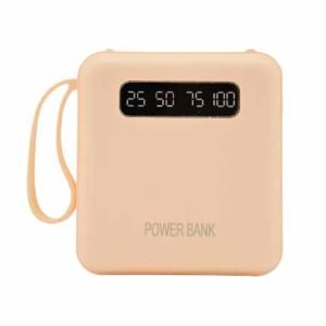 Compact 10,000mAh Power Bank with LED Display and Strap
