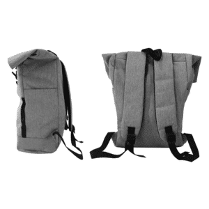 Roll-Top Laptop Backpack – Heather Grey