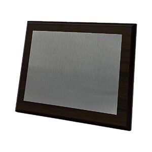 Classic Wooden Plaque with Wide Silver Plate
