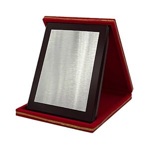 Wooden Plate Plaque in Red Velvet Presentation Case