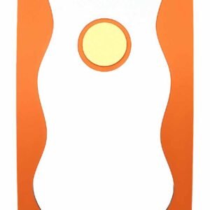 Plate Plaque with Orange Wave Border and Ring Emblem