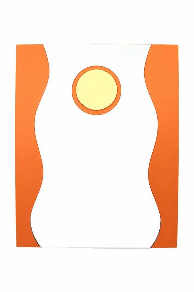 Plate Plaque with Orange Wave Border and Ring Emblem
