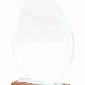 Teardrop Crystal Plaque on Wood Base