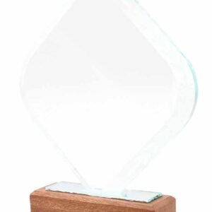 Diamond Crystal Plaque on Wood Base