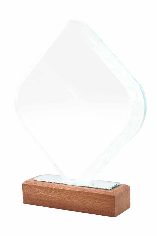 Diamond Crystal Plaque on Wood Base