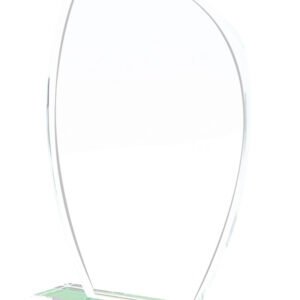 Sail Flame Crystal Plaque with Green Edge