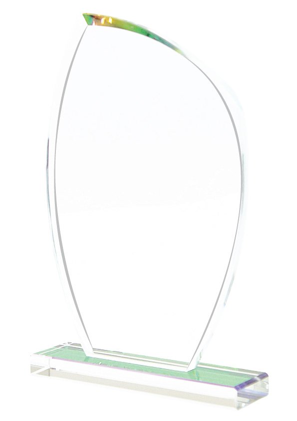 Sail Flame Crystal Plaque with Green Edge