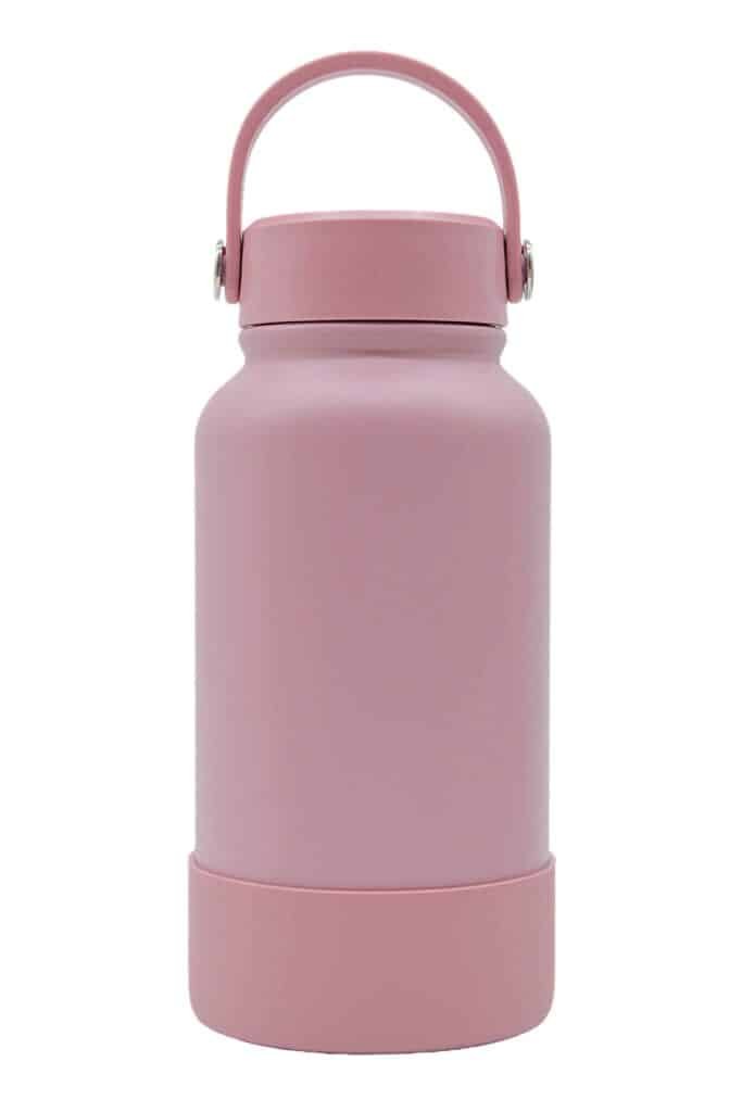 Large Double-Wall Vacuum Bottle with Carry Handle – Pink