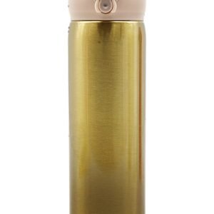 Push-Button Flip Lid Vacuum Flask – Gold