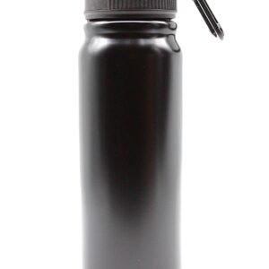 Sports Vacuum Bottle with Spout Lid and Carabiner – Black